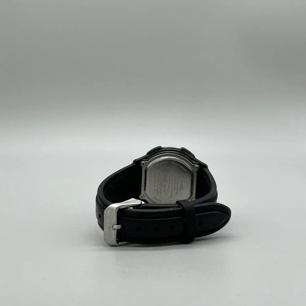 Casio W-755 Mens Watch 42mm Digital Black Resin World Time Illuminator 100M WR